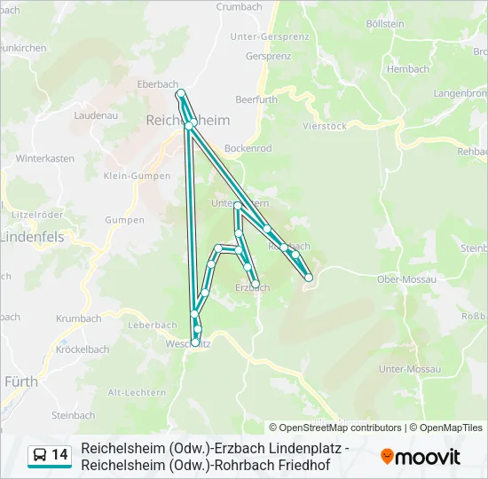 14 Bus Line Map