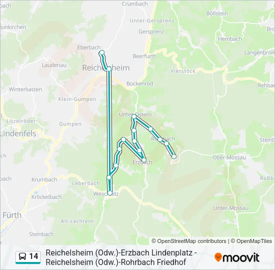 14 Bus Line Map