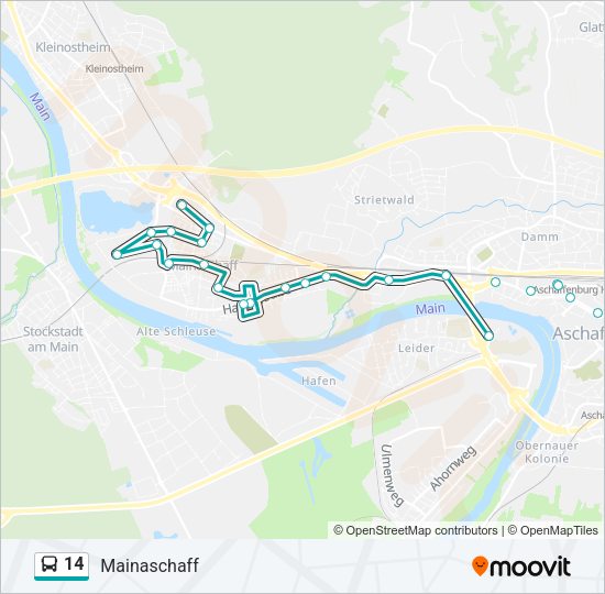 Автобус 14: карта маршрута