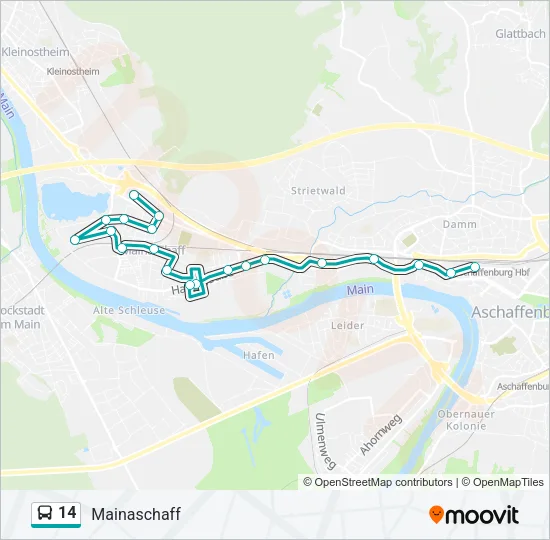 14 Bus Line Map