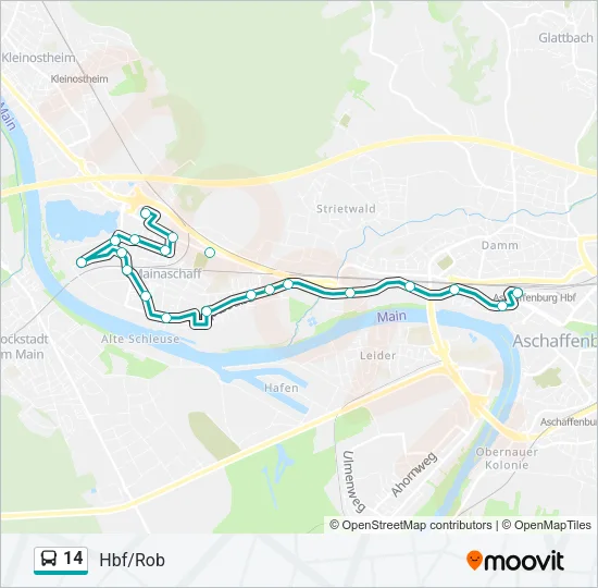 14 Bus Line Map