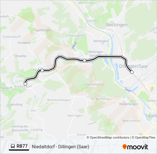 RB77 Bus Line Map