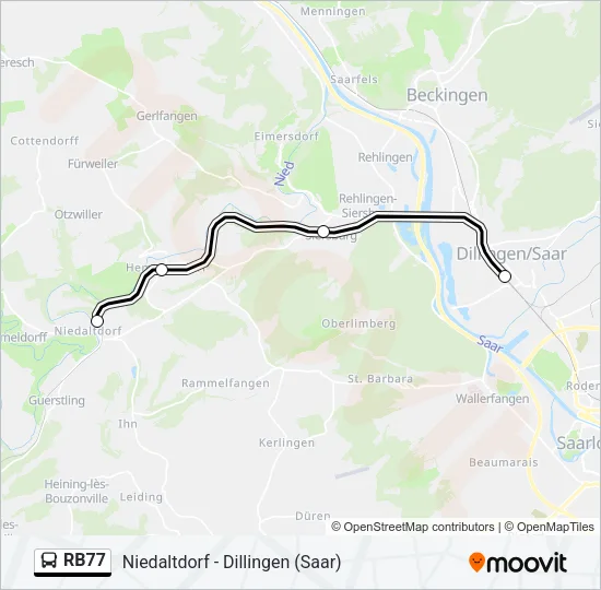 RB77 Bus Line Map