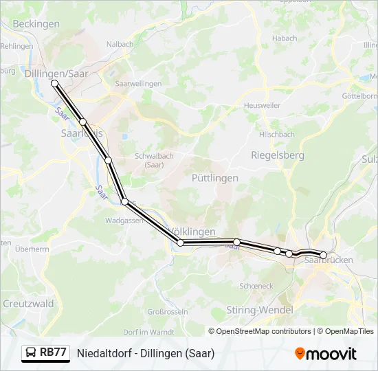 RB77 Bus Line Map