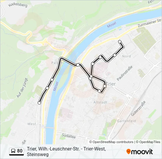 80 Bus Line Map