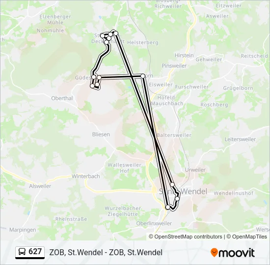 627 Bus Line Map