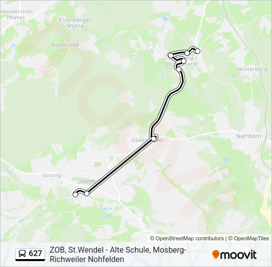 627 Bus Line Map