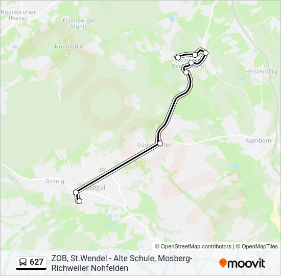 627 Bus Line Map