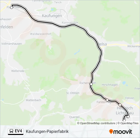 EV4 Bus Line Map
