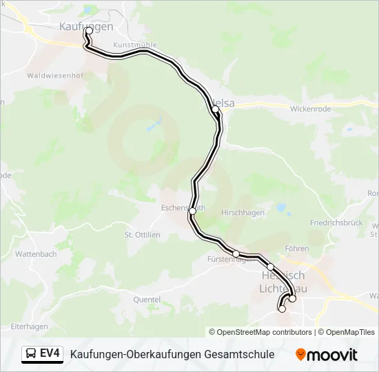 EV4 Bus Line Map