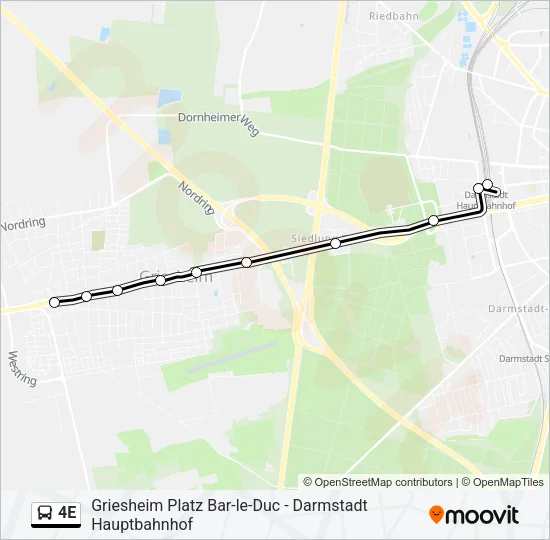 4E Bus Line Map