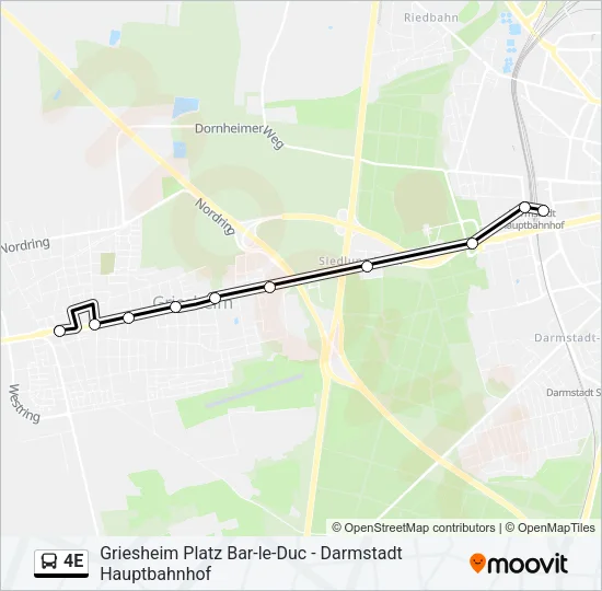 4E Bus Line Map
