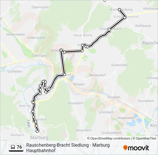 76 Bus Line Map