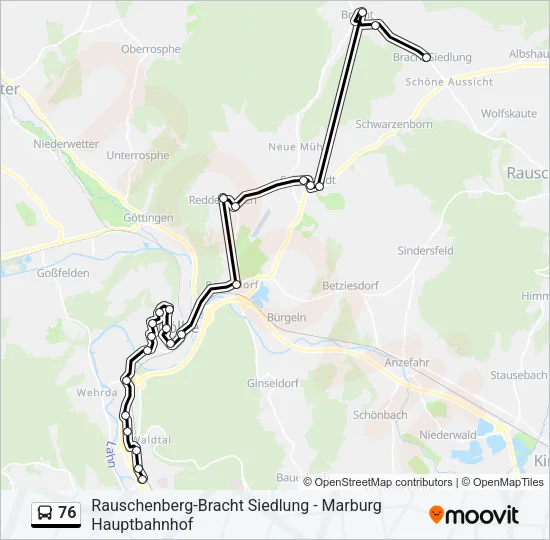 76 Bus Line Map