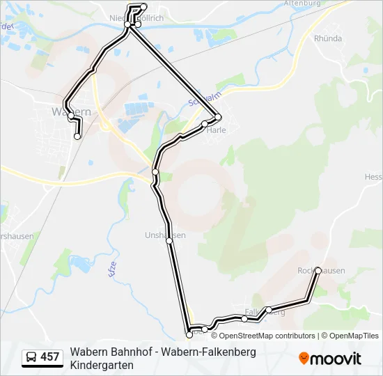 457 Bus Line Map