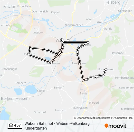 457 Bus Line Map