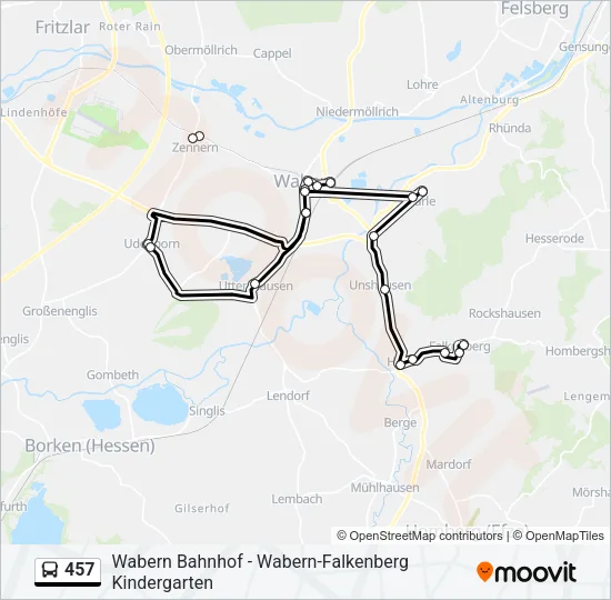 457 Bus Line Map