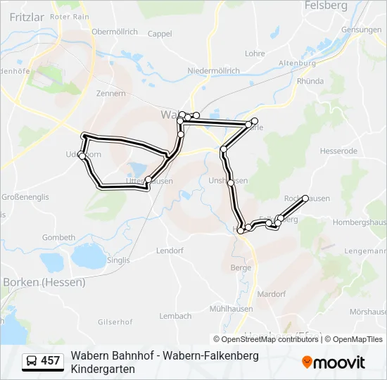 457 Bus Line Map