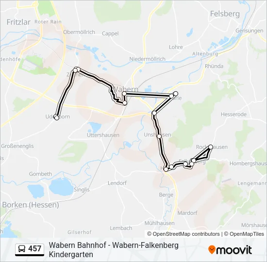 457 Bus Line Map