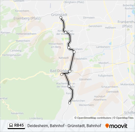 RB45 Bus Line Map