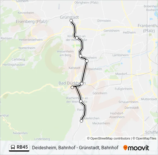 RB45 Bus Line Map