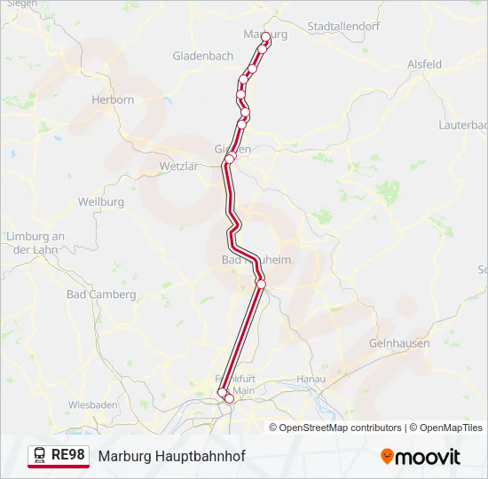 RE98 Train Line Map