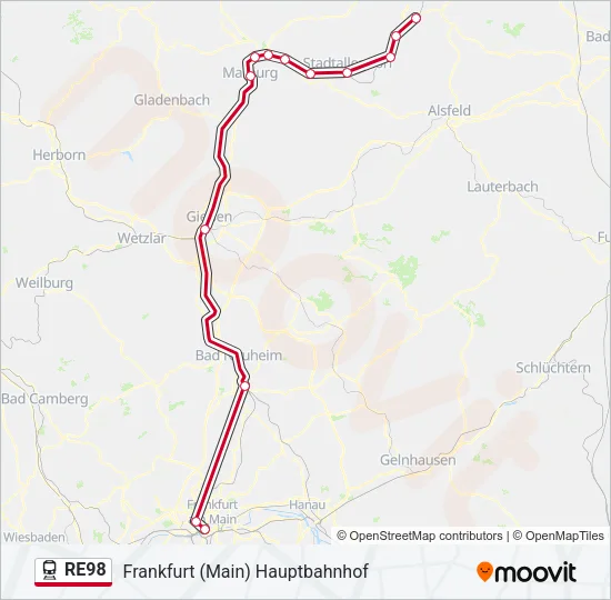 RE98 Train Line Map