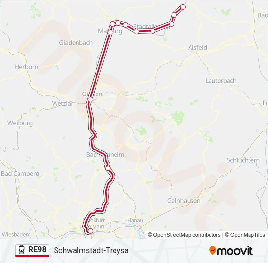 RE98 Train Line Map