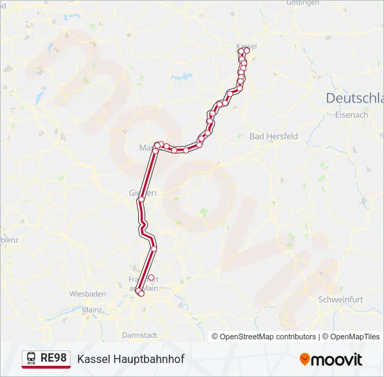 RE98 Train Line Map