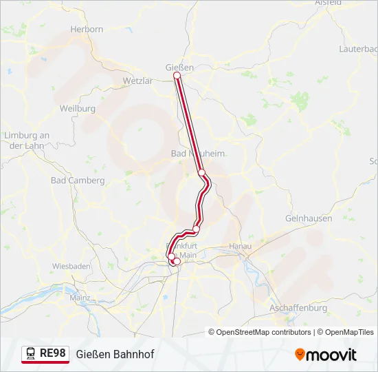 RE98 Train Line Map