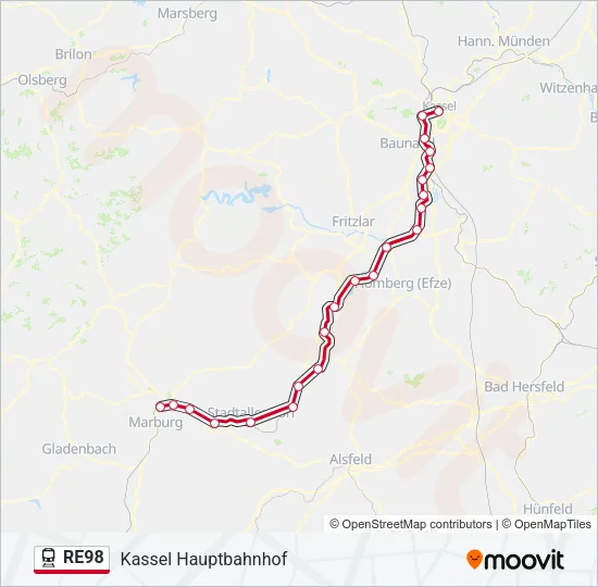 RE98 Train Line Map