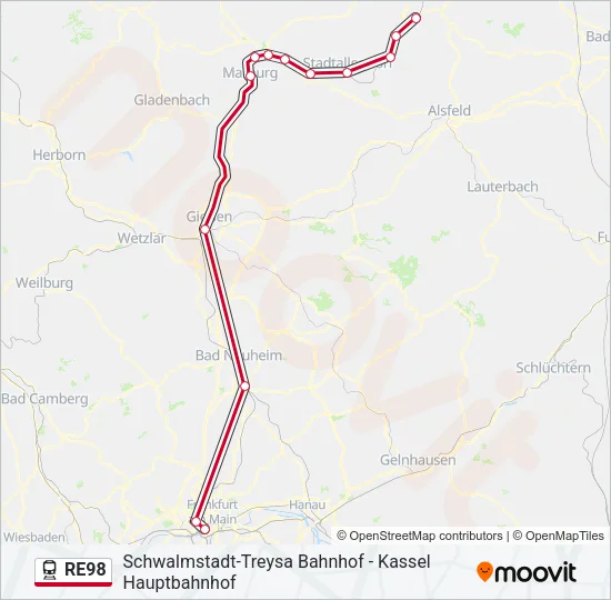 RE98 Train Line Map