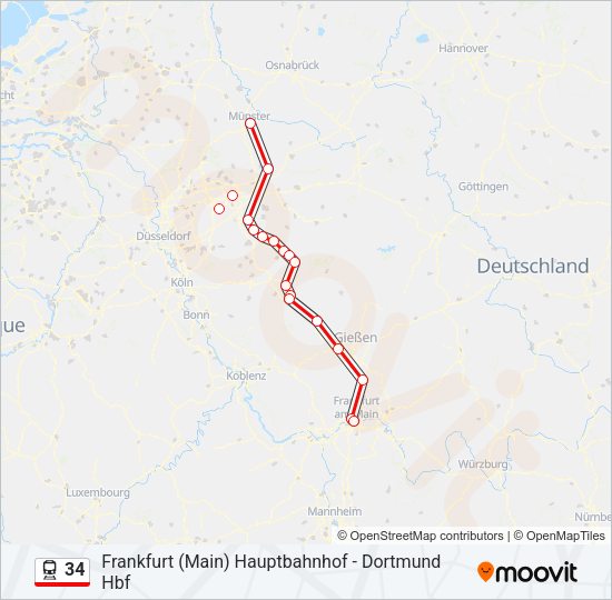 Поезд 34: карта маршрута