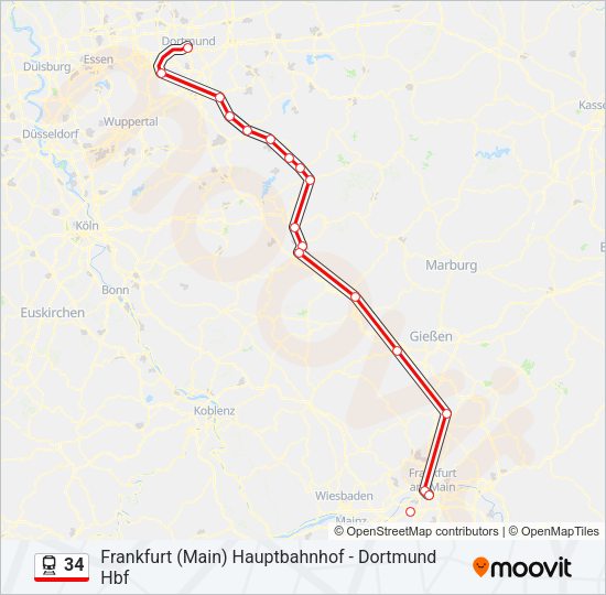 Поезд 34: карта маршрута