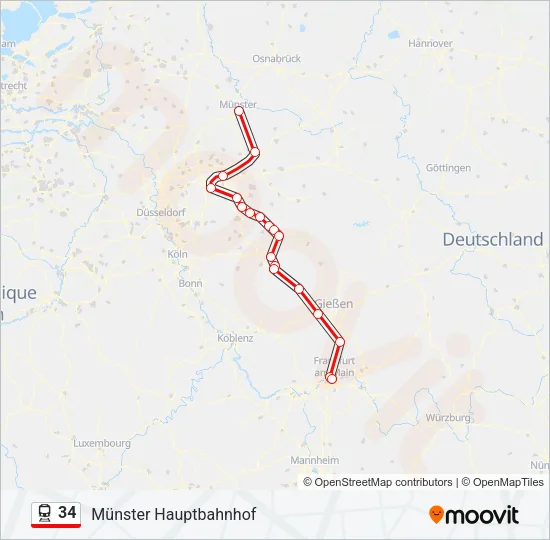 34 Train Line Map