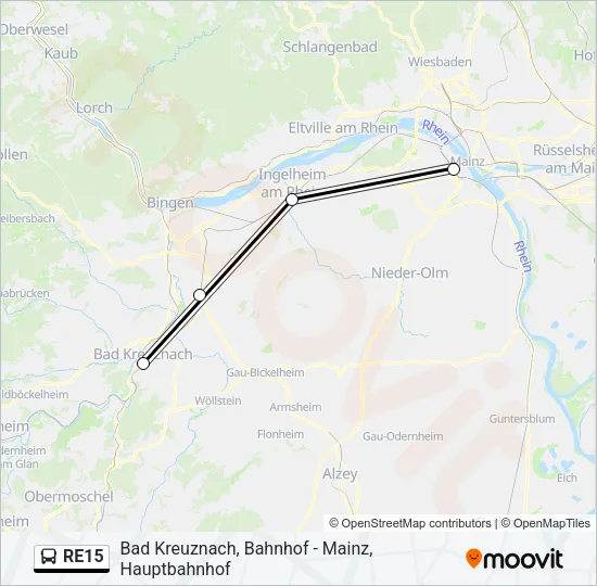 RE15 Bus Line Map