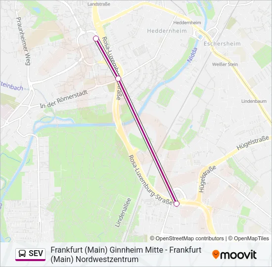 SEV Bus Line Map
