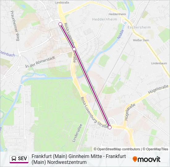 SEV Bus Line Map