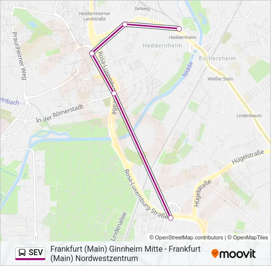 SEV Bus Line Map