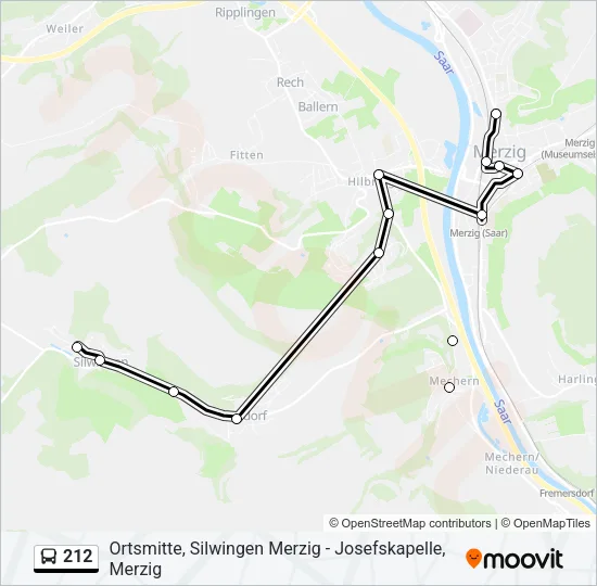 212 Bus Line Map