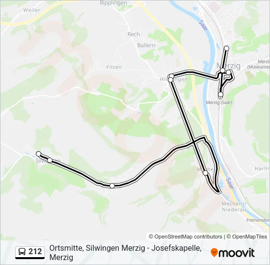 212 Bus Line Map
