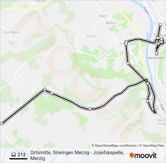 Автобус 212: карта маршрута