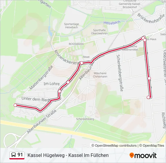 91 Bus Line Map