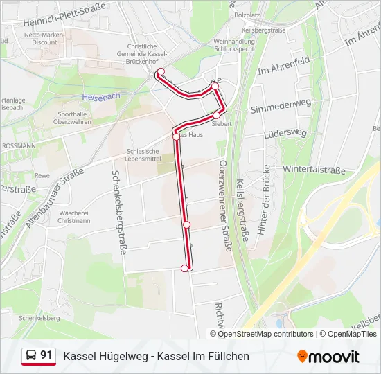 91 Bus Line Map