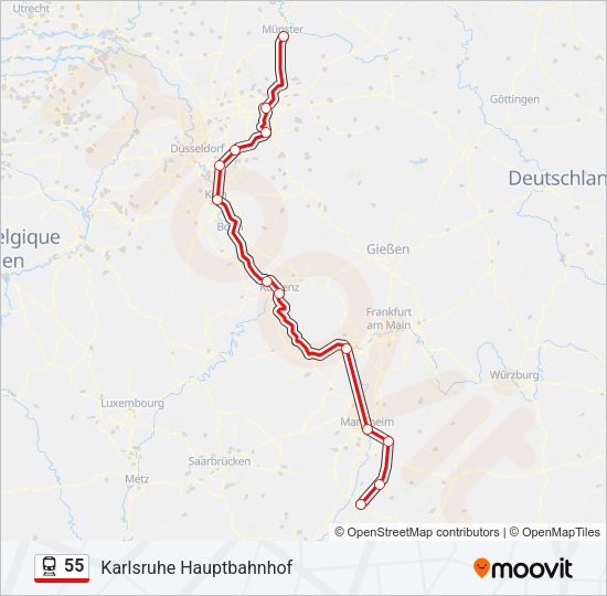 Поезд 55: карта маршрута