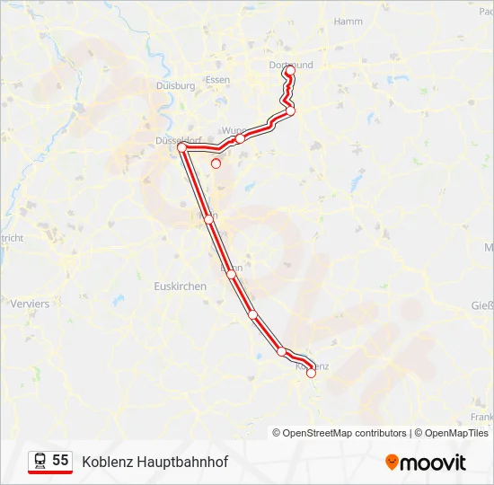 Поезд 55: карта маршрута