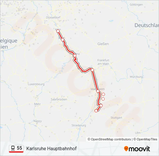 55 Train Line Map