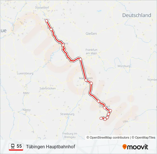 55 Train Line Map