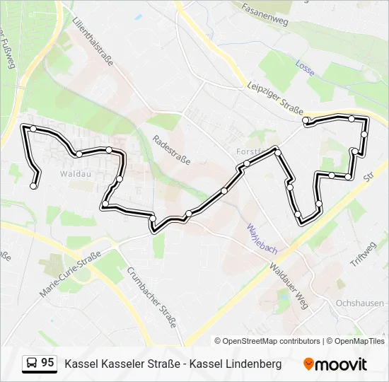 Автобус 95: карта маршрута