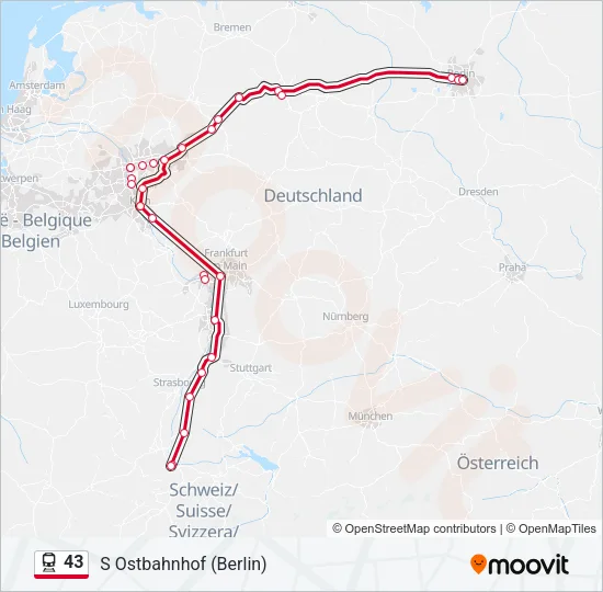 43 Train Line Map